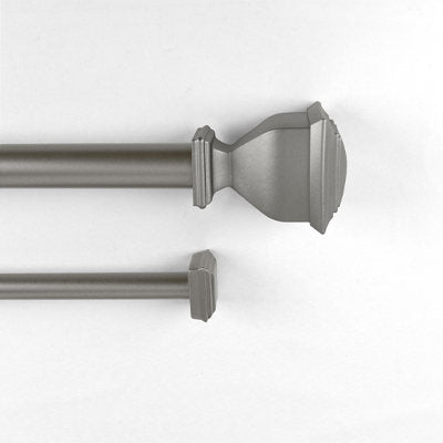 ADJUSTABLE DOUBLE DRAPERY ROD WITH NAPOLEON FINIALS 72-144 INCH (Finials Style: 1" Napoleon  5/8" Small Square)
