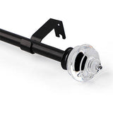 CAFE ROD 1/2" WITH STACKED CRYSTAL GLOBE FINIALS 48-84 INCH