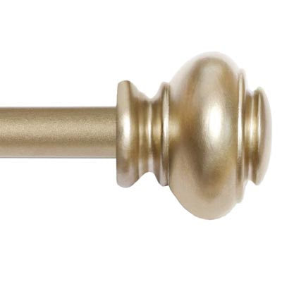 TAILOR HOME DRAPERY ROD 3/4" WITH DOORKNOB FINIALS 66"-120"