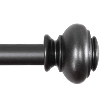 TAILOR HOME DRAPERY ROD 3/4" WITH DOORKNOB FINIALS 66"-120"