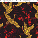 SOCIETY SATIN PRINTS - BLOSSOM CRANES