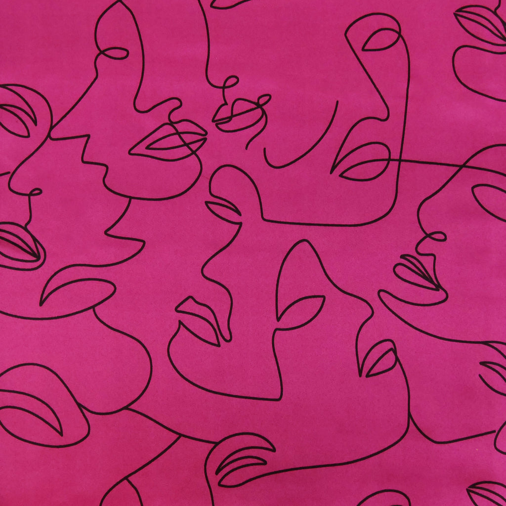 SABRINA SATIN PRINTS - ABSTRACT FACES