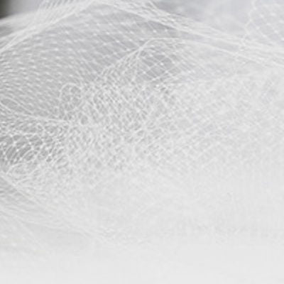ivory  nylon hat netting scalloped on both edges 9 inches wide