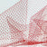 red nylon hat netting scalloped on both edges 9 inches wide