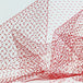 red nylon hat netting scalloped on both edges 9 inches wide