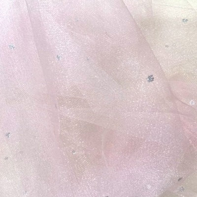 peony pink shiny tulle with a glitter dot