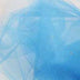 cindy blue shiny tulle with a glitter dot
