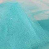 aqua shiny tulle with a glitter dot