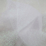 white tulle with iridescent glitter
