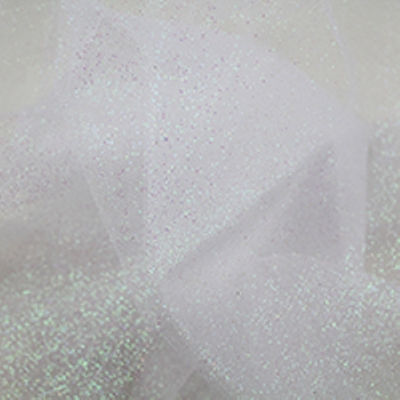 white tulle with iridescent glitter