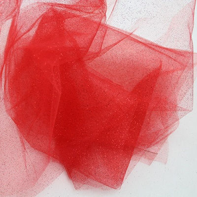 red tulle with matching glitter