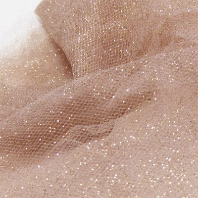 rose tulle with gold glitter