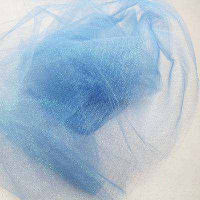 sky blue tulle with matching glitter