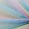 yellow pink aqua rainbow colour nylon shiny tulle