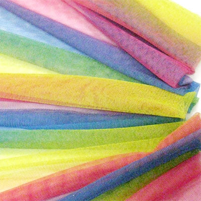 rainbow yellow brt pink purple turquoise green polyester tulle 