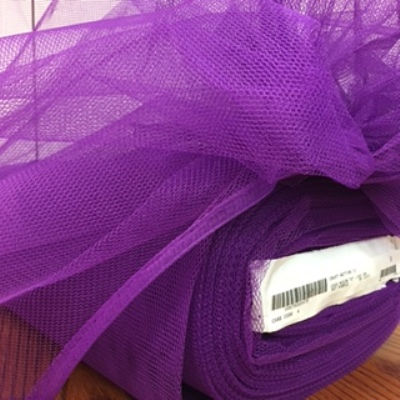 purple nylon netting with a crisp hand