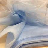 lt blue nylon netting with a crisp hand