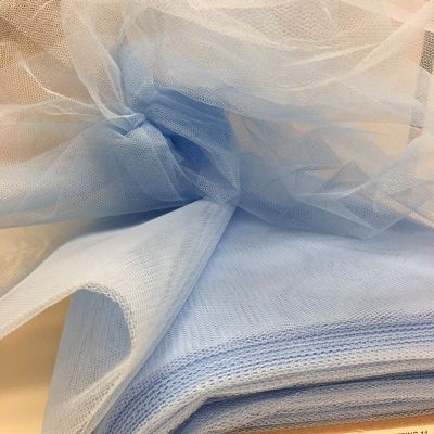lt blue nylon netting with a crisp hand