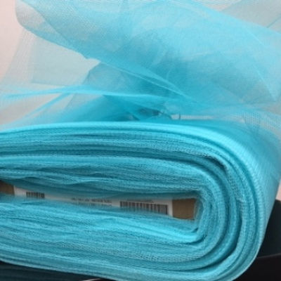 aqua nylon netting with a crisp hand