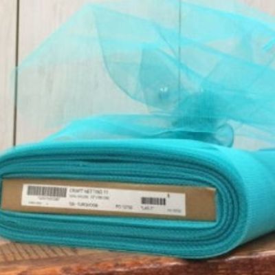 turquoise nylon netting with a crisp hand