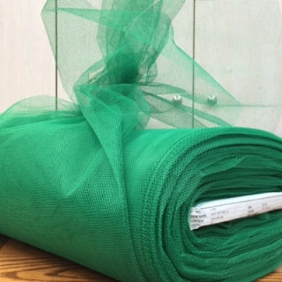 kelly green nylon netting with a crisp hand