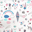 White vinyl tabling unicorn dream print