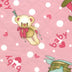quilted vinyl prints baby teddy - pink