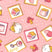 quilted vinyl prints baby block - pink