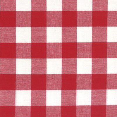 cotton check tabling - white/red
