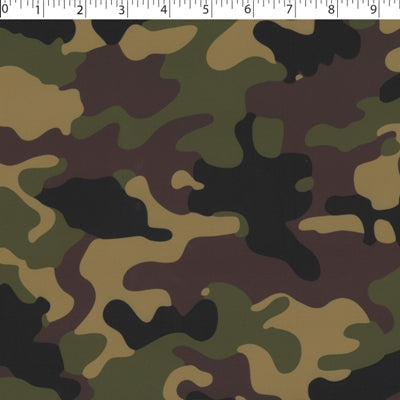 water repellent ripstop nylon - green camouflage  