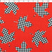 polyester chenille digital print buffalo check leaf - red