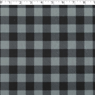 polyester chenille digital print buffalo check - grey/black