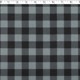 polyester chenille digital print buffalo check - grey/black