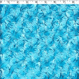 turquoise embossed cabbage rose swirl chenille