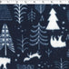 light weight fleece navy forest print
