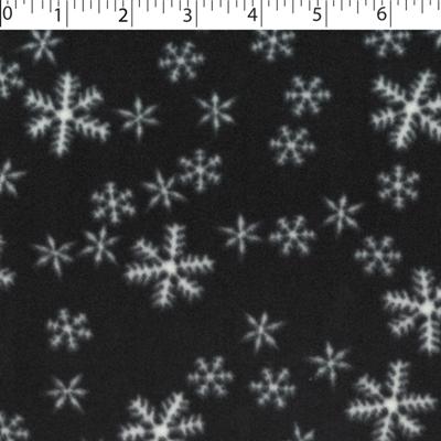 light weight fleece black snowflakes