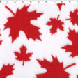 white/red maple leaf polyester fleece