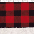 red/black buffalo print fleece bonded sherpa