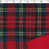 red royal stewart tartan fleece bonded to red micro fleece