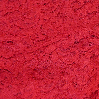 red double sided scalloped edge lace