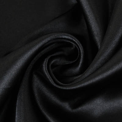 black polyester satin