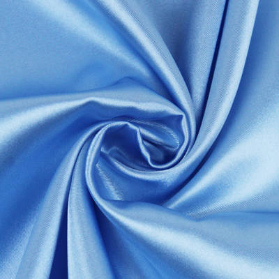 cerulean polyester satin