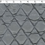 grey polyester diamond quilt stain. Acetate lining Face, Polyester fill, and  Polypropylene back