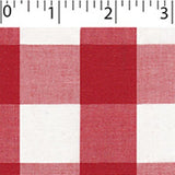 light weight polyester cotton 1 inch gingham in red and white