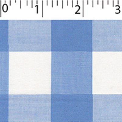 light weight polyester cotton 1 inch gingham in light blue and white
