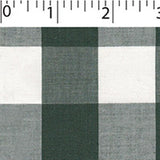 light weight polyester cotton 1 inch gingham in dark green and white