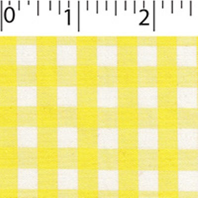 light weight polyester cotton 1/4 inch gingham in yellow and white