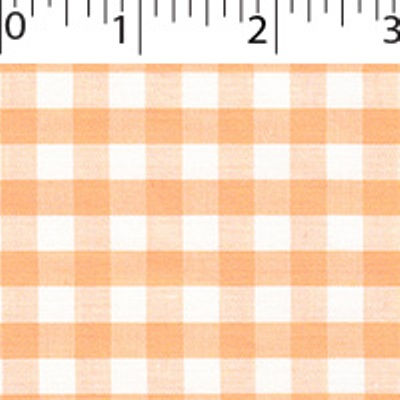 light weight polyester cotton 1/4 inch gingham in orange and white