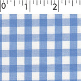 light weight polyester cotton 1/4 inch gingham in light blue and white