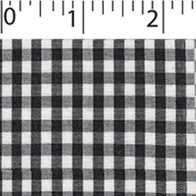 light weight polyester cotton 1/8 inch gingham in black and white